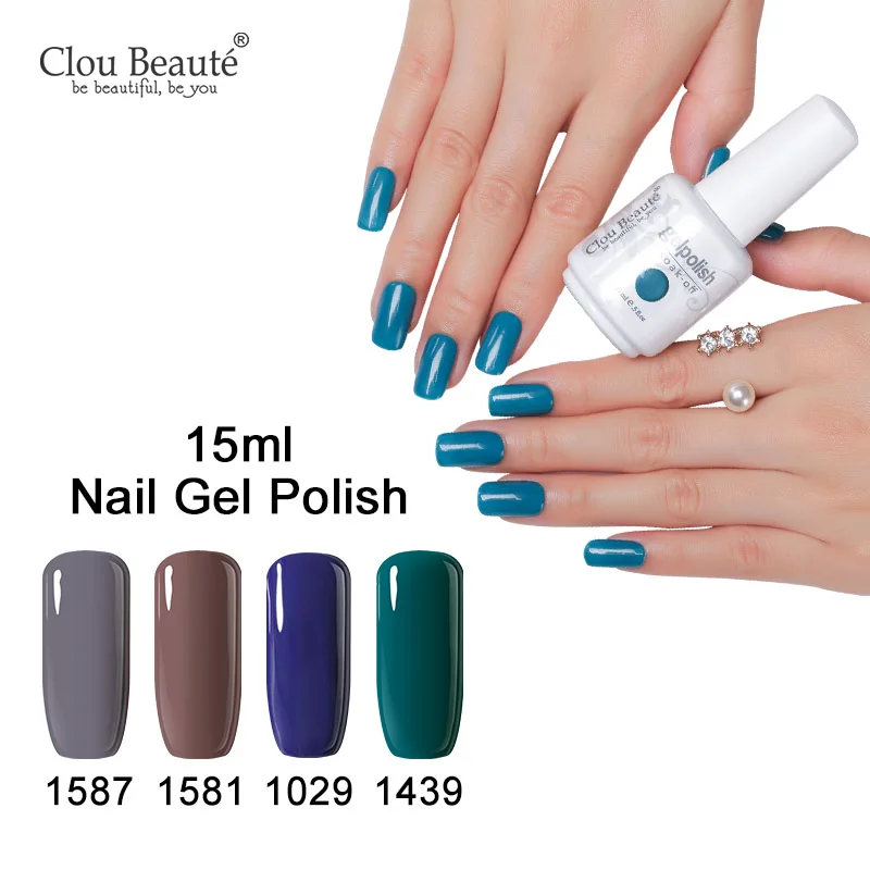 

Clou Beaute 20pcs Rose Gold Gel Nail Polish UV LED Gel Polish Vernis Semi Permanent Soak Off Red Varnish French Manicure Lacquer
