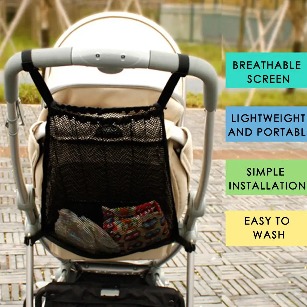 1pc NEW Baby Stroller Organizer Child Trolley Basket Mesh Hanging Storage Net Bag Seat Pocket Stroller Cart Accessories