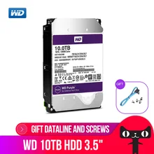 Western Digital WD Purple 10 ТБ HDD 256 SATA 6 Gb/s1 3,5 «наблюдения внутренний жесткий диск для видеомагнитофон WD100EJRX