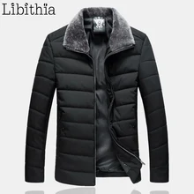 Мужская хлопковая пуховая парка большого размера, меховые свободные куртки с отложным воротником, повседневная одежда для мужчин 7XL 8XL, зимняя черная Зеленая Мужская одежда F095