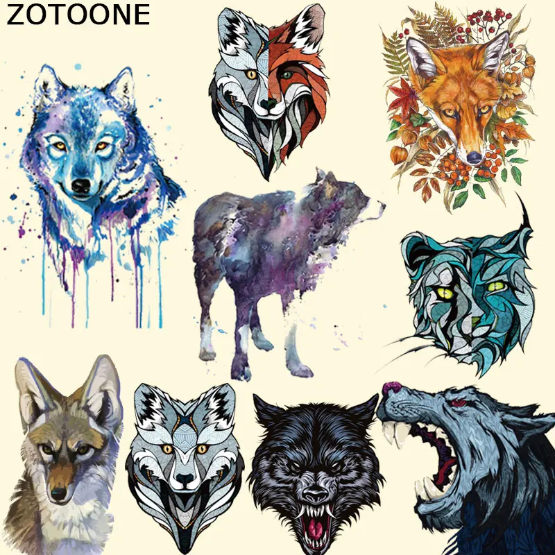 

ZOTOONE Clothing To Iron-on Patches Personality Wolf Patches A-level Washable Heat Transfer Stickers Appliqued for Kids F