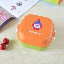 Мини-бокс Bento 540 мл для детей, школьный контейнер для фруктов, контейнер для хранения пищевых продуктов, пластиковый двухслойный мультяшный Ланч-бокс, столовая посуда, инструменты