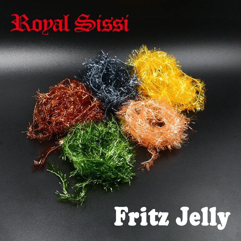 

New 5packs set trans jelly fritz chenile 5 colors assorted less dense unilateral flash cactus chenile blob fly tying materials
