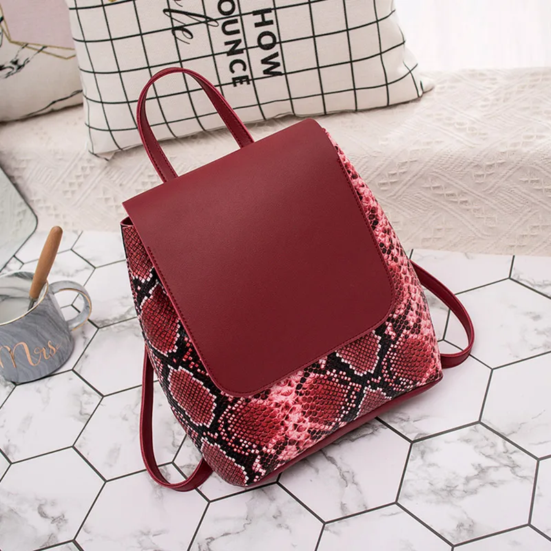 

1 Pcs Women Lady Backpack PU Leather Magnetic Buckle Fashion For Travel Mobile Phone LXX9