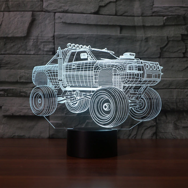 

7 color changing off-road vehicle Visual Night Light SUV Car 3D light LED Table Lamp Touch Switch Desk Light Xmas Gift