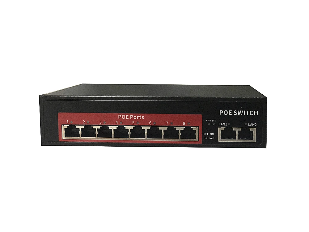 8CH Порты и разъёмы POE 120 W Ethernet-коммутатор IEEE802.3 at/af 10 Порты и разъёмы 8+ 2 POE инжектор Мощность Over Ethernet переключатель