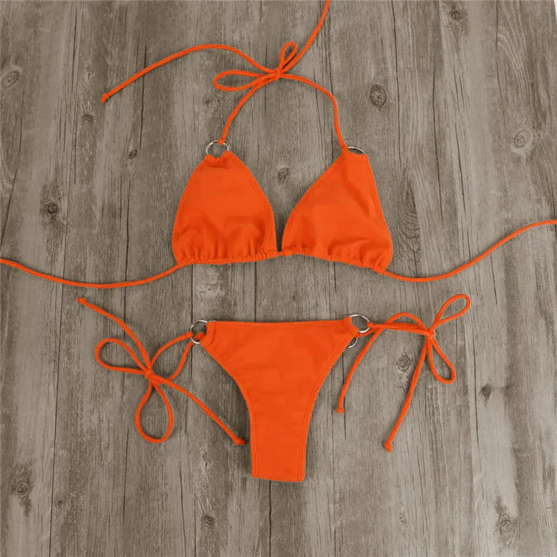 Solid Swimwear Lingerie Femme Padded Push-up Bra Set Swimsuit Low Waist Bathing Suit Swimwear Bralette Encaje Mujer 40MAY2011