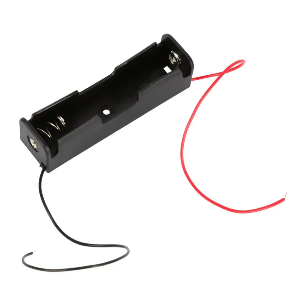 

10pcs Plastic Battery Holder Storage Box Case With Wire Leads for 3.7V 1x 18650 Battery