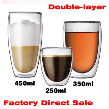 

Double-layer Glass Cup Heat-resistant Insulated Shot Glass for Coffee Tea Water Drinking Double Walled Glassware Transparent Cup