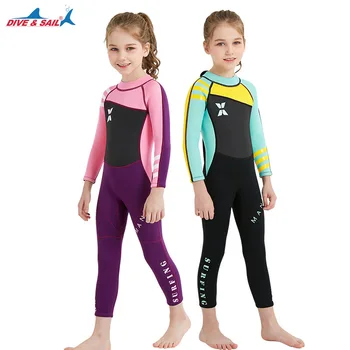 

2018 Neoprene 2.5mm Long Sleeves Kids Wetsuits Diving Suits for Boys/Girls Children One Pieces Surfing Swim Snorkel children