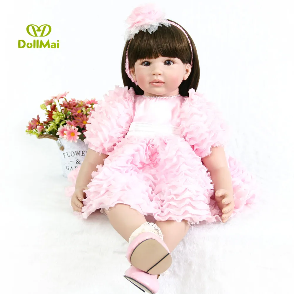 

60cm Reborn Dolls Cloth Body Newborn Girl Babies Toy Princess bebe Boneca reborn Baby Doll For Sale Kid Birthday Gift