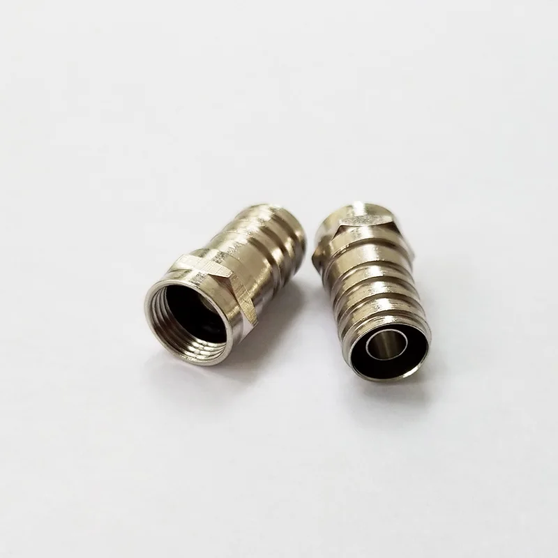 

RG59 Crimp f connector F-type plug for RG59 Coax Cable Nickel Plated CATV Connector F Crimp Connector for RG59,RG6 Coaxial Cable