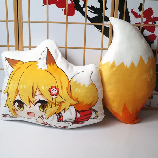 The Helpful Fox Senko-san plush toy Anime Sewayaki Kitsune no Senko-san  pillow doll cosplay