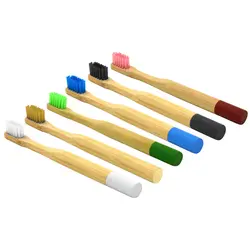 Новый 1 шт. 6 Цвет Экологичные дети Цвет ful бамбуковой ручкой природа деревянный KidsToothbrush мягкая щётка для чистки зубная щетка