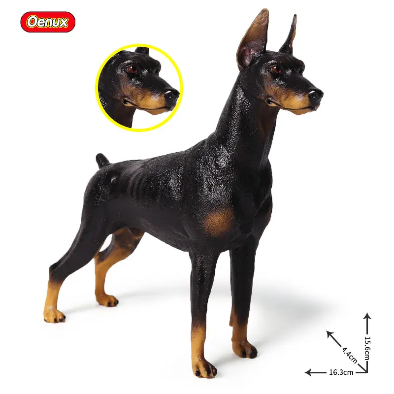 Oenux реалистичные фигурки для собак Doberman Pinscher Ротвейлер далматинская защита для собак милые модели для питомцев Коллекция игрушек подарок - Цвет: without box