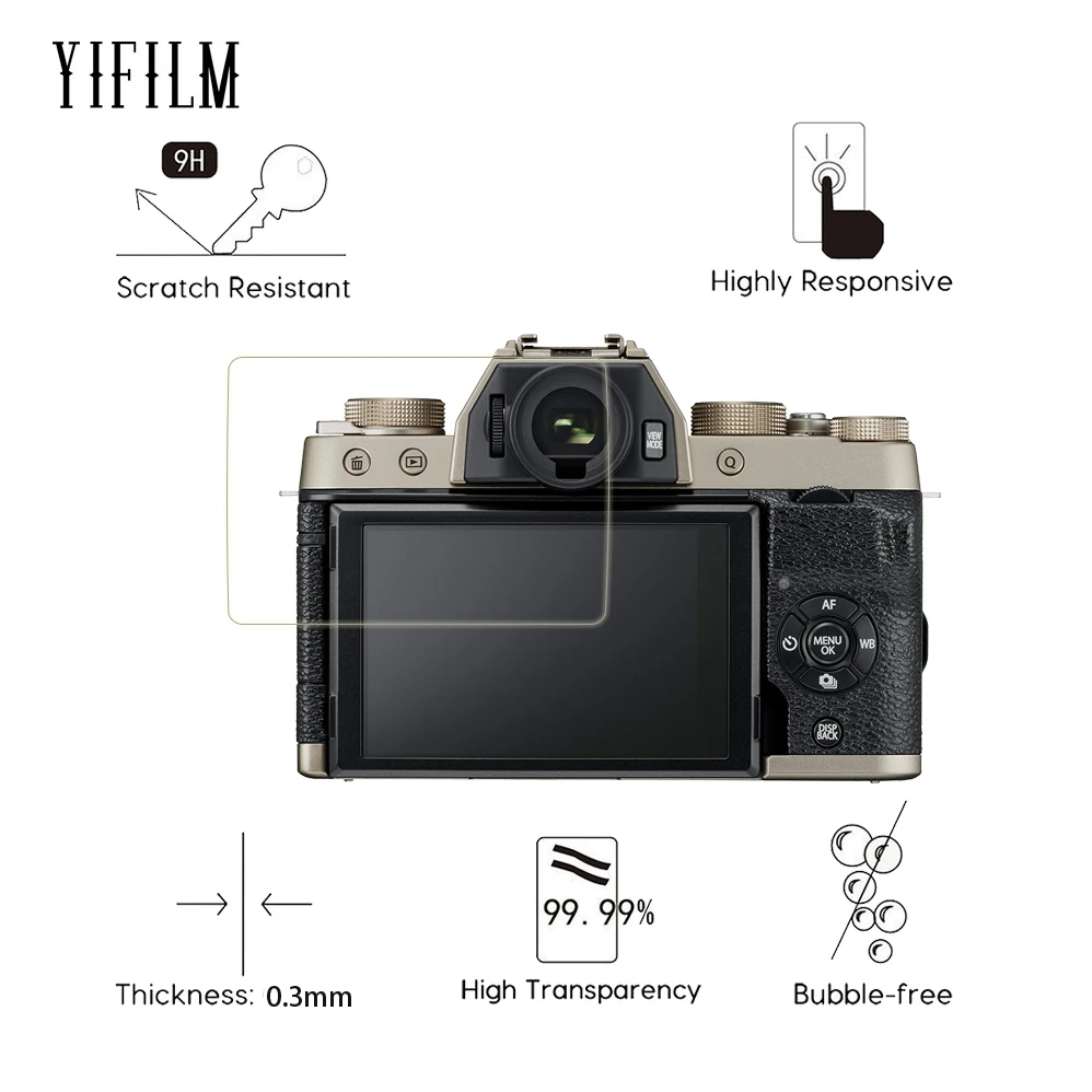

Screen Protectors Compatible For Fuji GFX X-T100 2 Pcs Tempered Glass Protective Foils Compatible Fujifilm XF10 Anti-Scratch