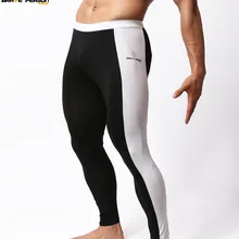 Brave person Для мужчин нижнее белье эластичные колготки формочек Штаны Для мужчин облегающий костюм для фитнеса Для мужчин леггинсы штаны полной длины пот Штаны