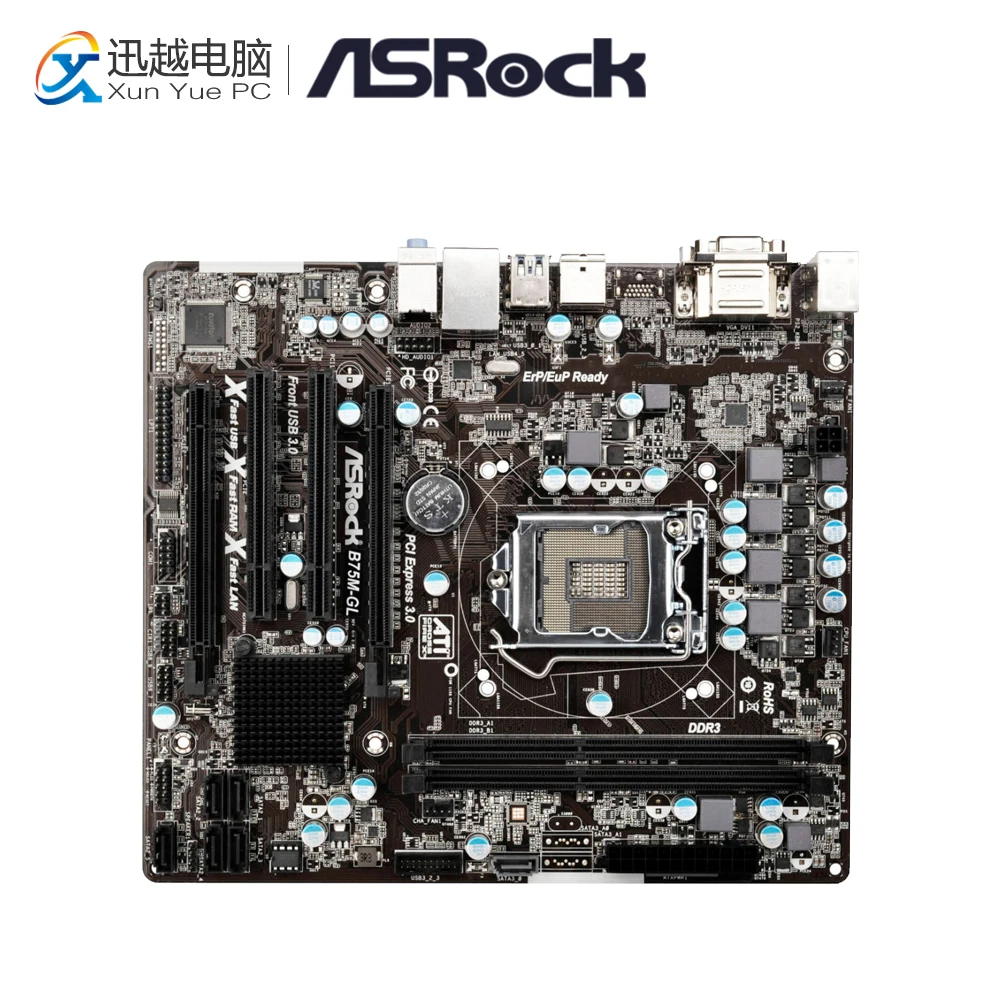 

Asrock B75M-GL R2.0 Desktop Motherboard B75 Socket LGA 1155 i3 i5 i7 DDR3 16G USB3.0 Micro-ATX