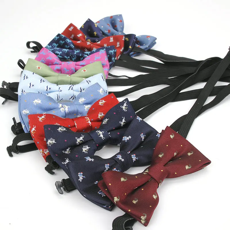 Plaid Children Bowtie Polester Bowties Baby Kid Kids Classical Pet Striped Butterfly Bow tie Elk Bike Umbrella Dog Car bow tie