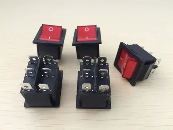 

50pcs 6 Pin Rocker Switch Boat Shape Red Green Black With Indicator