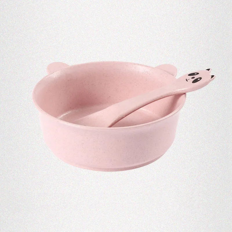 2 Pcs/Set Baby Feeding Food Tableware Panda Wheat Kid Dishes Eco-Friendly Children Training Dinnerware Plate Bowl Spoon BB5088 2 Pcs/Set Baby Feeding Food Tableware Panda Wheat Kid Dishes Eco-Friendly Children Training Dinnerware Plate Bowl Spoon BB5088