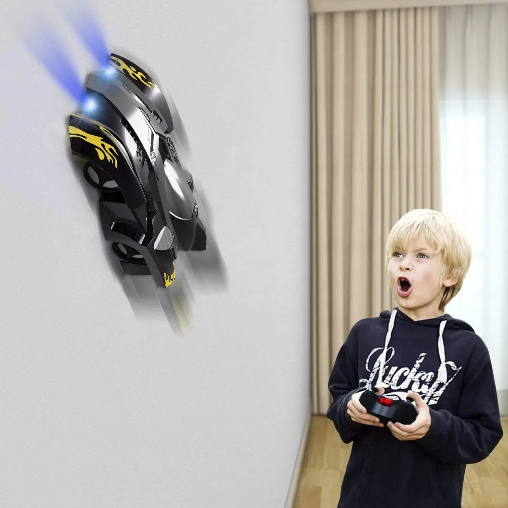 

UTTORA RC Stunt Wall Climbing Car Dual Mode 360 Degree Rotating Car with Remote Control Head and Rear LED Lights Intelligent Glo