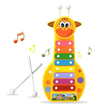 

Baby Early Musical Instrument 8-Note Cute Giraffe Hand Knock Piano with Knocking Rods Develop Music Toy for Children Mini piano