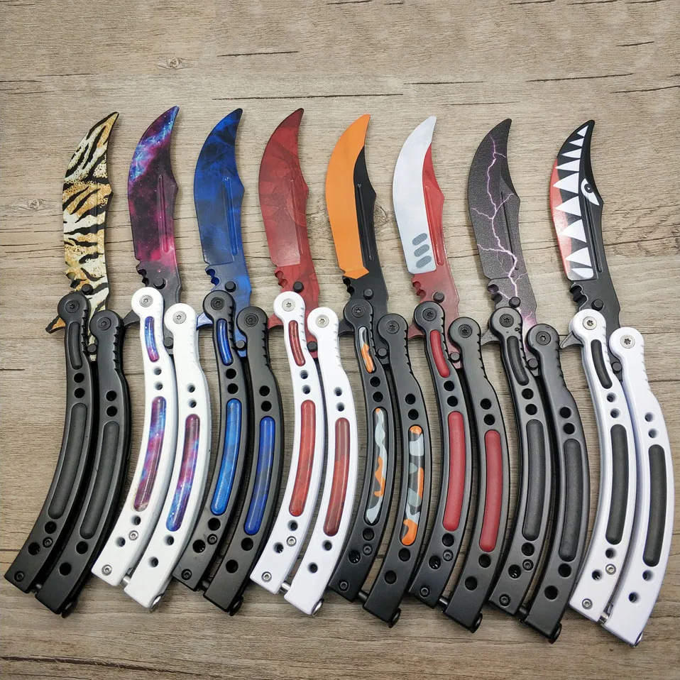 Comprar Dropshipping. Exclusivo. CS ir mariposa en cuchillo Karambit cuchillo mariposa cuchillo plegable entrenador juego cuchillo aburrido hoja no edge tool