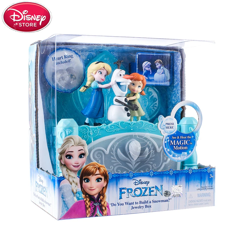 Disney Frozen Music Box Disney Princess Elsa Anna Olaf Action Figures Model Disney Jewelry Toy for Baby Kids Girls Birthday Gift