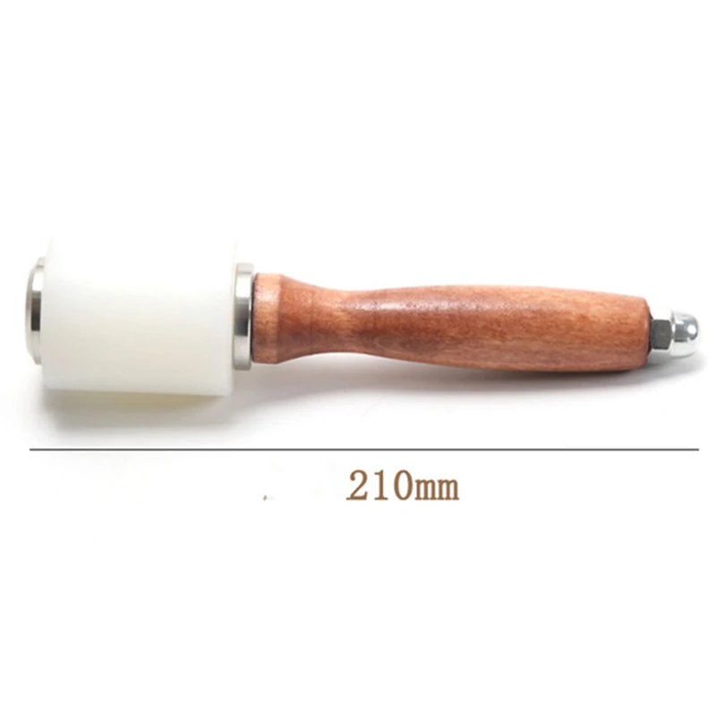 Nylon Hammer Leathercraft Carving Hammer Sew Leather Cowhide Tool Kit with Wooden Handle
