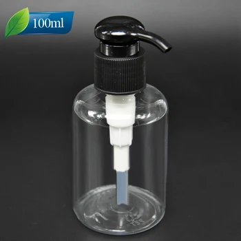 

(50pcs) 100ml round cream lotion pump plastic bottle for personal care packaging,100cc shower gel dispenser bottles container