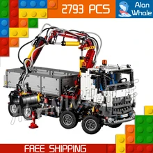 2793pcs Technic Electric Motors Motorized Arocs Truck 20005 Model Building Kit Blocks Toys Bricks Transport Compatible With lego