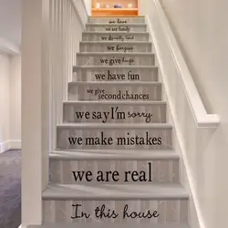 Английские пословицы наклейки на стену Гостиная наклейки для украшеия спальни лестницы наклейки. Мы семья, мы любим