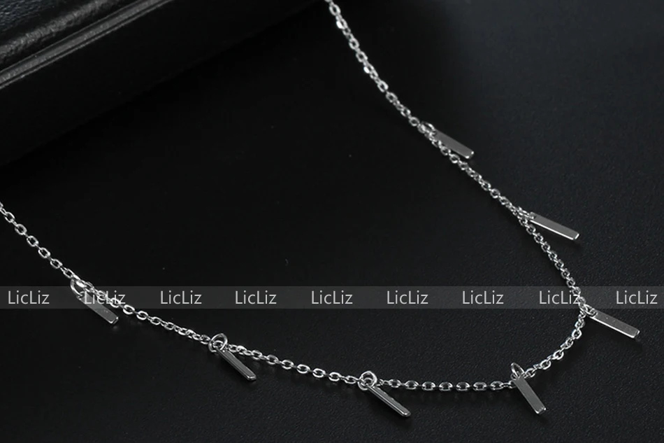 LicLiz 925 пробы серебряные ожерелья для женщин бар Шарм Кулон вечерние юбилей Ювелирные изделия Подарки Colgantes Mujer Moda 925 LN0376