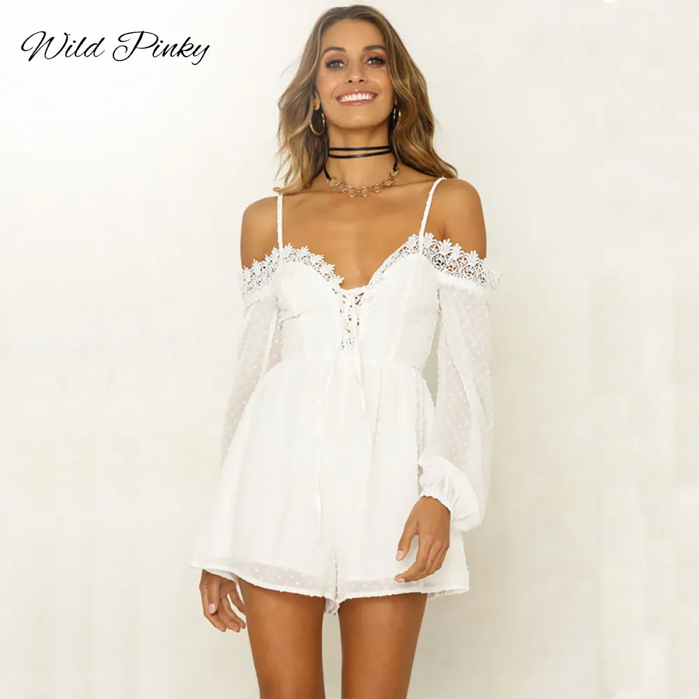 white spaghetti strap romper