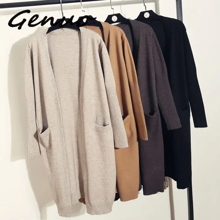 

New 2019 Wool Cardigan Women Sweater Casual Coat Autumn Winter Long Cardigan Loose Long Sleeve Open Stitch Cardigans Female