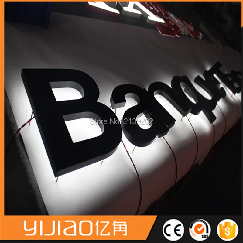 Custom LED halo illuminated weleded stainless steel channel lettersin