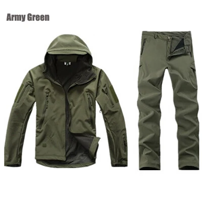 Тактическая мягкая оболочка tad куртка мужская армейская водонепроницаемая охотничья одежда костюм верхняя одежда камуфляжная Акула кожа Военная куртка брюки костюм - Цвет: army green