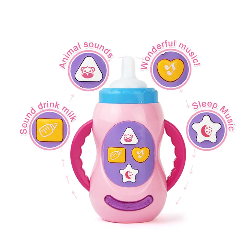 Для маленьких детей дети Безопасный Звук Музыка Свет бутылки молока учебный музыкальный Кормление Инструмент развивающие игрушки