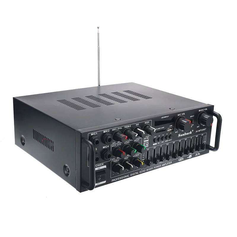 

2000W 110V 2 Channel Equalizer Bluetooth Home Stereo Power Amplifier USB Car Amplifier Home Theater Amplifiers Audio