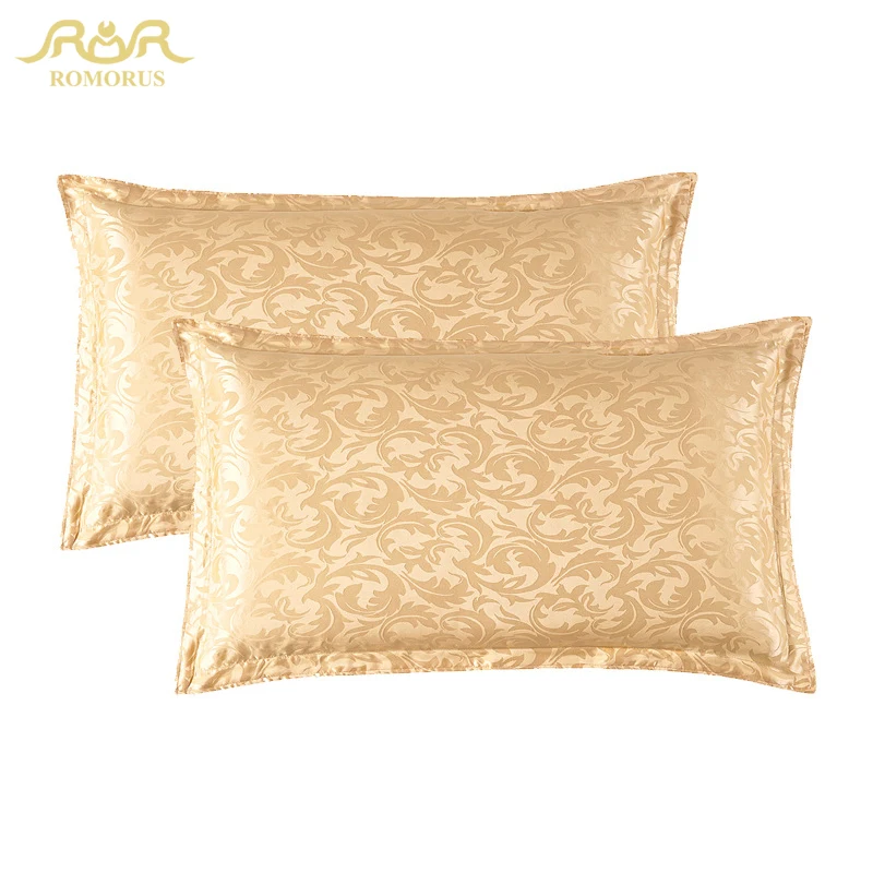 ROMORUS 100 Pure Mulberry Silk Pillowcase 48*74cm (2 Pieces/Pair) Satin Silk Pillow Case