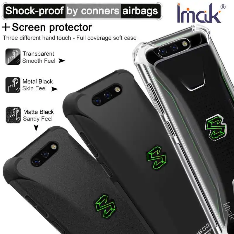 Для Xiaomi черный чехол с акулой IMAK Мягкий Силиконовый ТПУ для телефона черная акула
