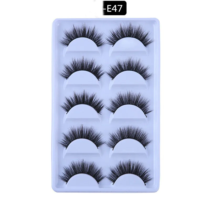 5 Pairs Mink Eyelashes New 3D Mink Lashes Thick HandMade Full Strip Fake Lashes Make up Eye lashe False Eyelashes Makeup - Цвет: 47