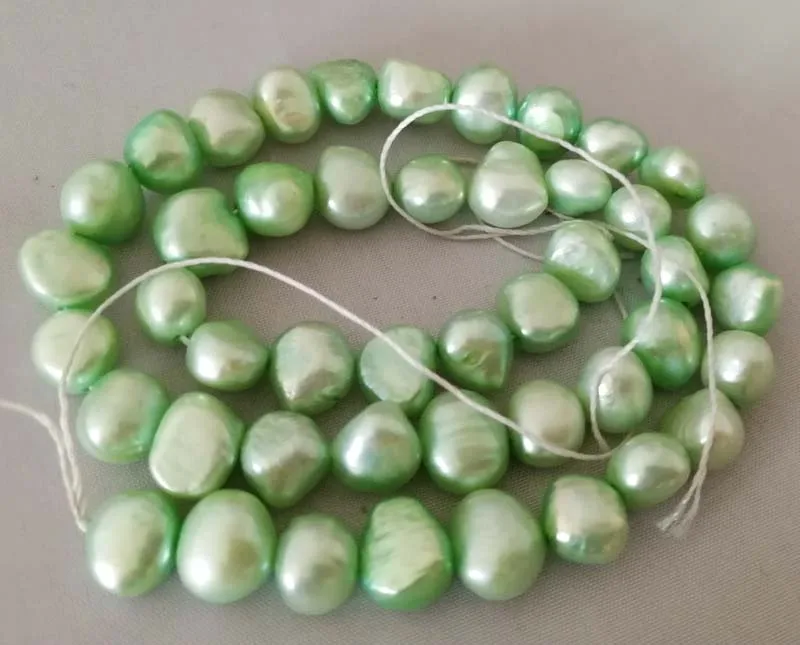 Loose бусы светло зеленый пресноводного жемчуга 7-9 мм barqoue 1" для DIY ювелирное fppj бусы природа
