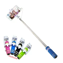 Мини селфи палка с кнопкой Проводная губка рукоятка-монопод универсальная для iPhone для samsung huawei Xiaomi с тканевой сумкой
