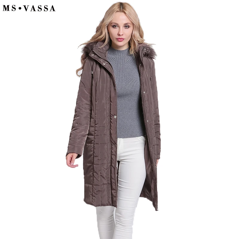 MS VASSA Ladies Parkas Winter 2018 New long font b Jackets b font font b Women