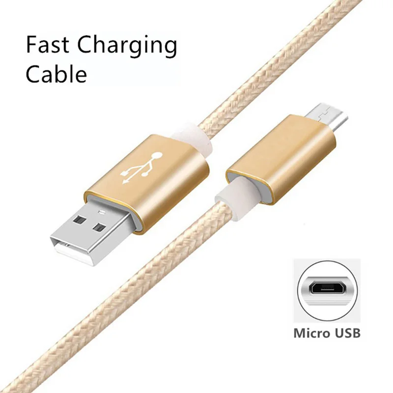 Кабель Micro USB в металлической нейлоновой оплетке кабель для быстрой зарядки usb
