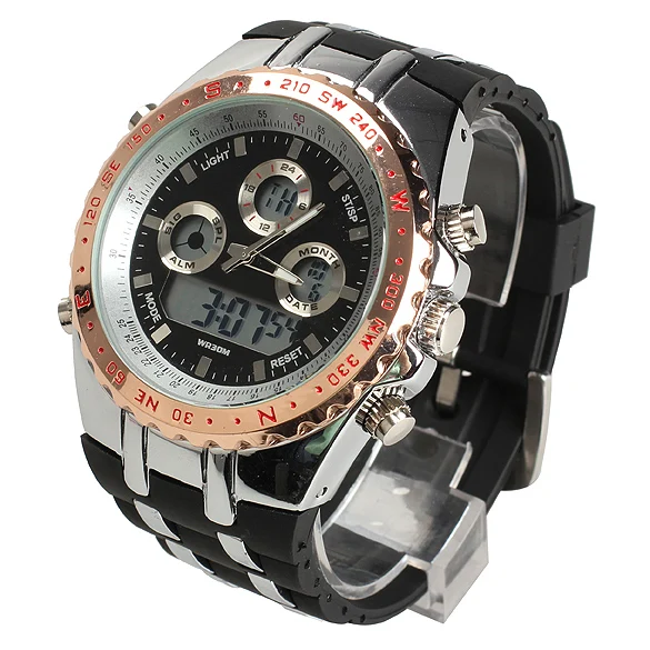 

2017 Men's Watch Decent Electronic Quartz Sports Wrist Watch Wristwatch With Alarm Clock Stopwatch Backlight  XYY