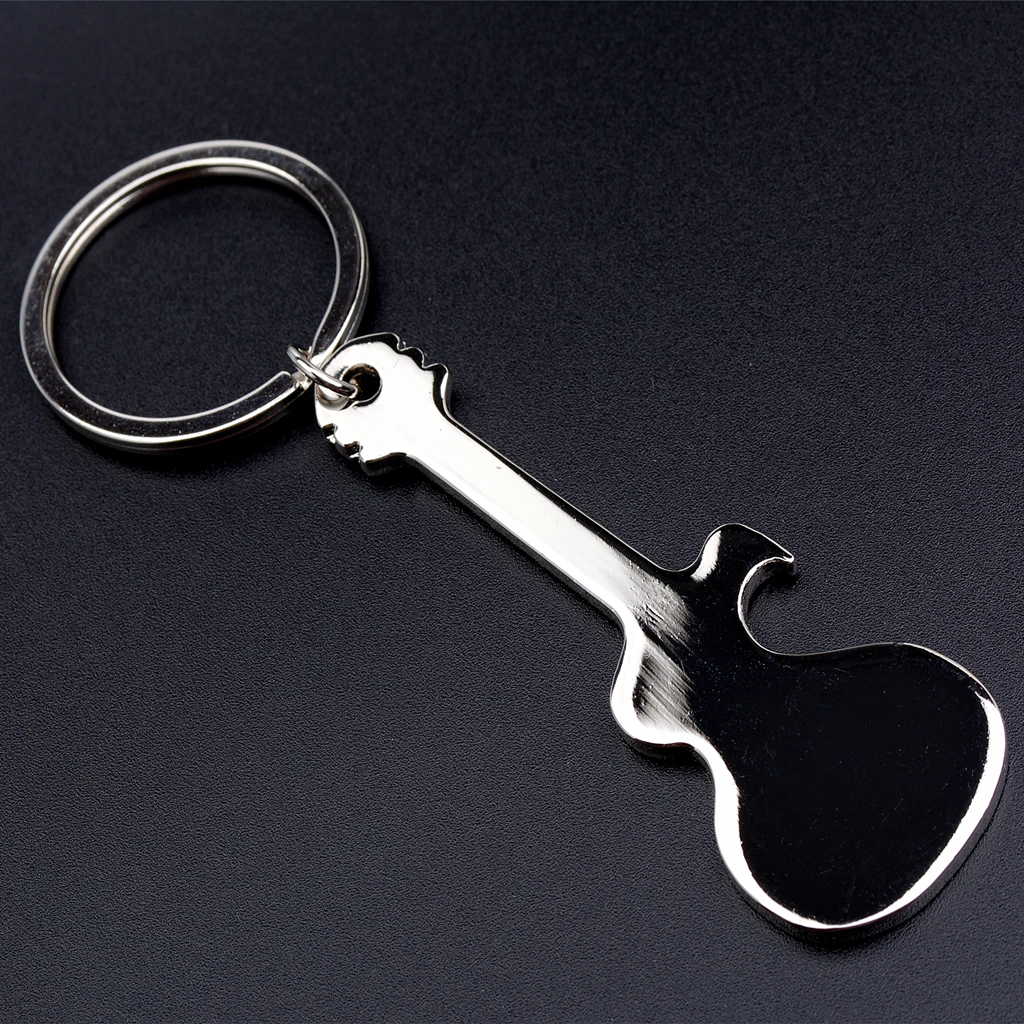 Guitar Shaped Beer Bottle Opener Keychain Key Ring Key Holder for Car Keys Home Keys Organizer