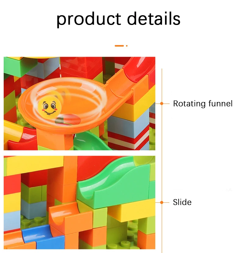 330 шт мраморный гоночный лабиринт, Шариковая дорожка, строительные блоки мини размера, блоки ABS воронка, горка, Наборы кубиков, детские игрушки